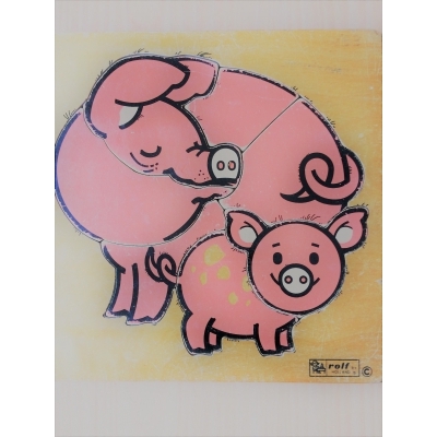 Vintage Rolf puzzel van een varken met een biggetje